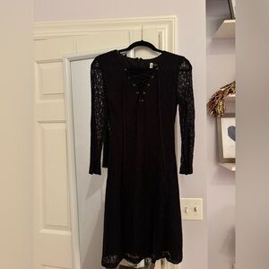 Guess Elegant Black Lace Dress